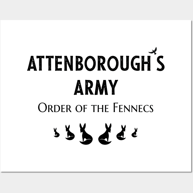 Attenborough’s Army: Order of the Fennecs (White) Wall Art by ImperfectLife